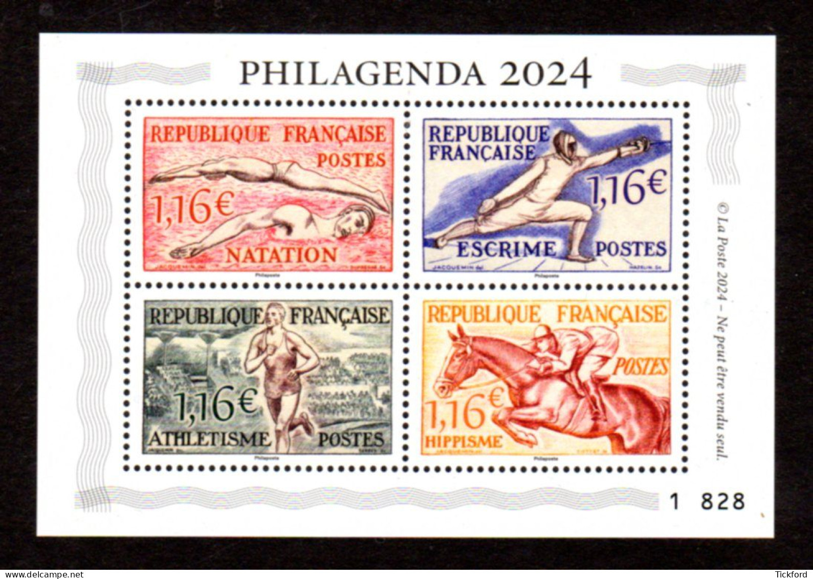 FRANCE 2023 - Bloc 4 Valeurs Issu Du Philagenda 2024 - Le Bloc Seul - Neuf ** / MNH - Tirage 10.000 Exemplaires épuisé - Mint/Hinged