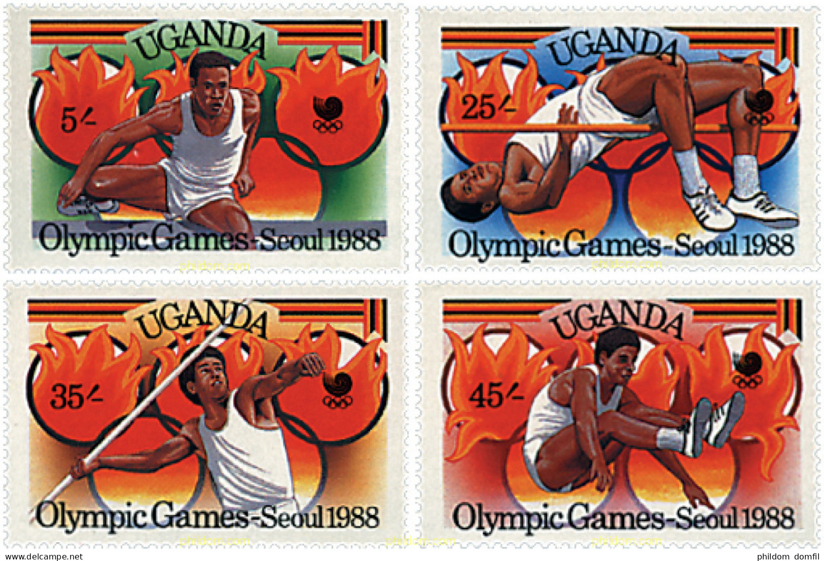 726984 HINGED UGANDA 1988 24 JUEGOS OLIMPICOS VERANO SEUL 1988 - Uganda (1962-...)