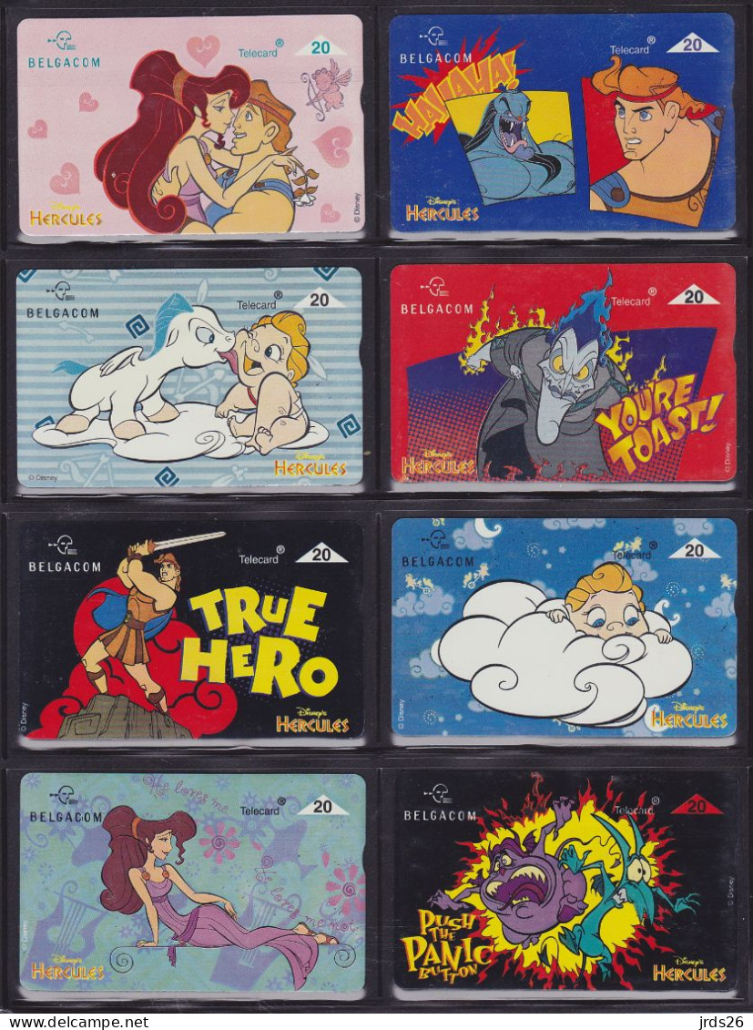 Belgium 8 Phonecards L&G - - - Disney Hercules (complete Series) - Without Chip