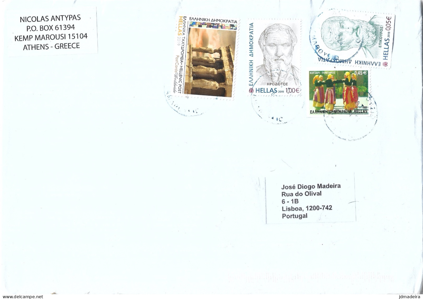 Greece Cover To Portugal - Lettres & Documents