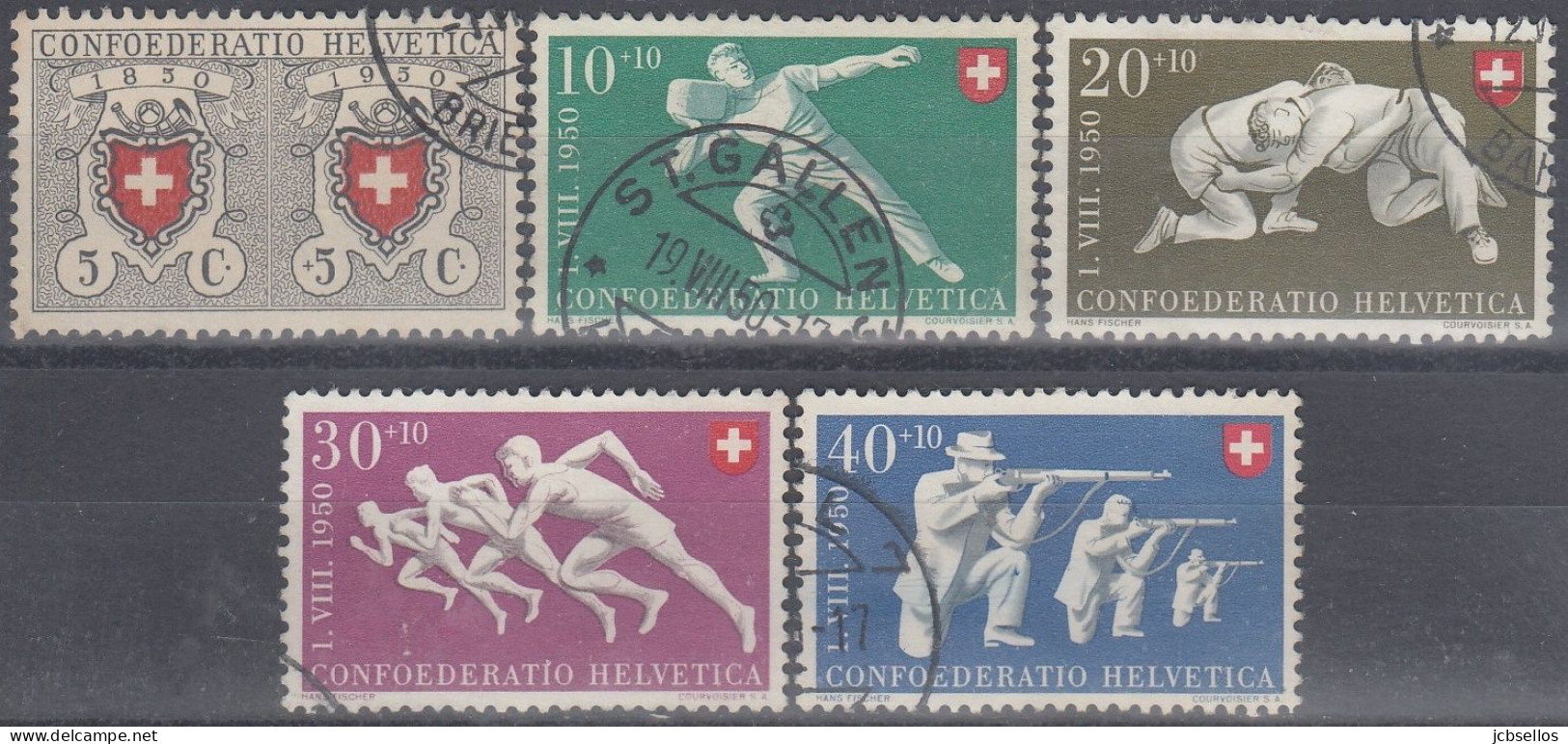 SUIZA 1950 Nº 497/501 USADO - Usati