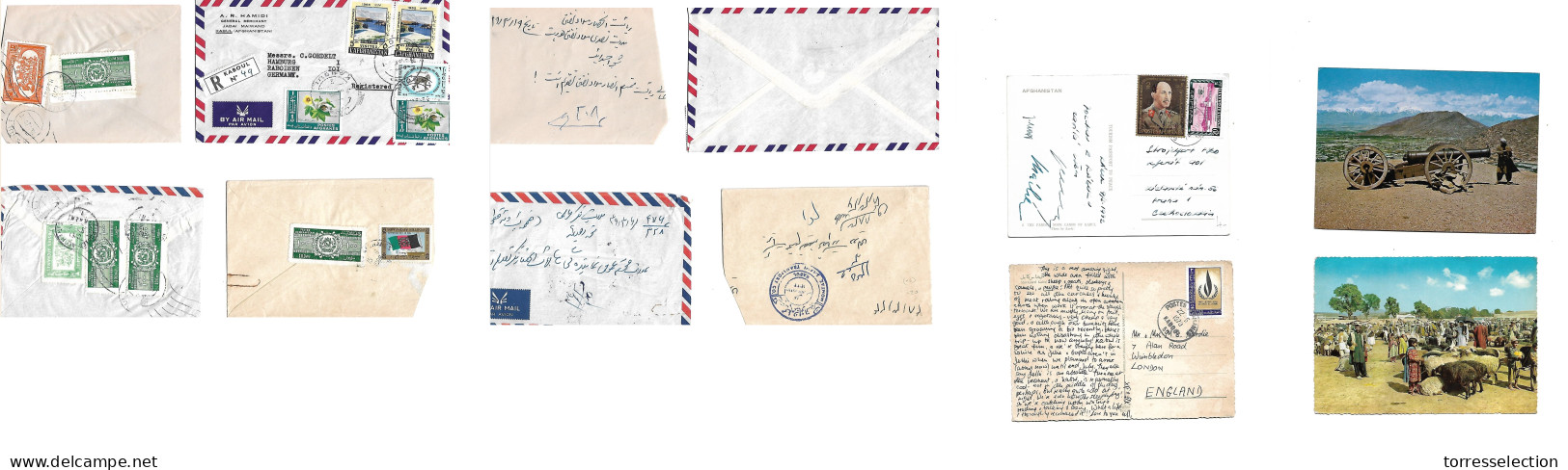 AFGHANISTAN. 1965-72. 6 Better Multifkd Envelopes, Ppc, Internals + Germany. Opportunity. - Afghanistan