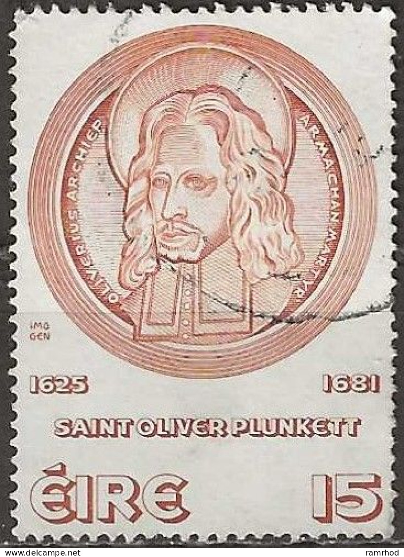 IRELAND 1975 Canonisation Of Oliver Plunkett - 15p St Oliver Plunkett (commemorative Medal By Imogen Stuart) FU - Usados