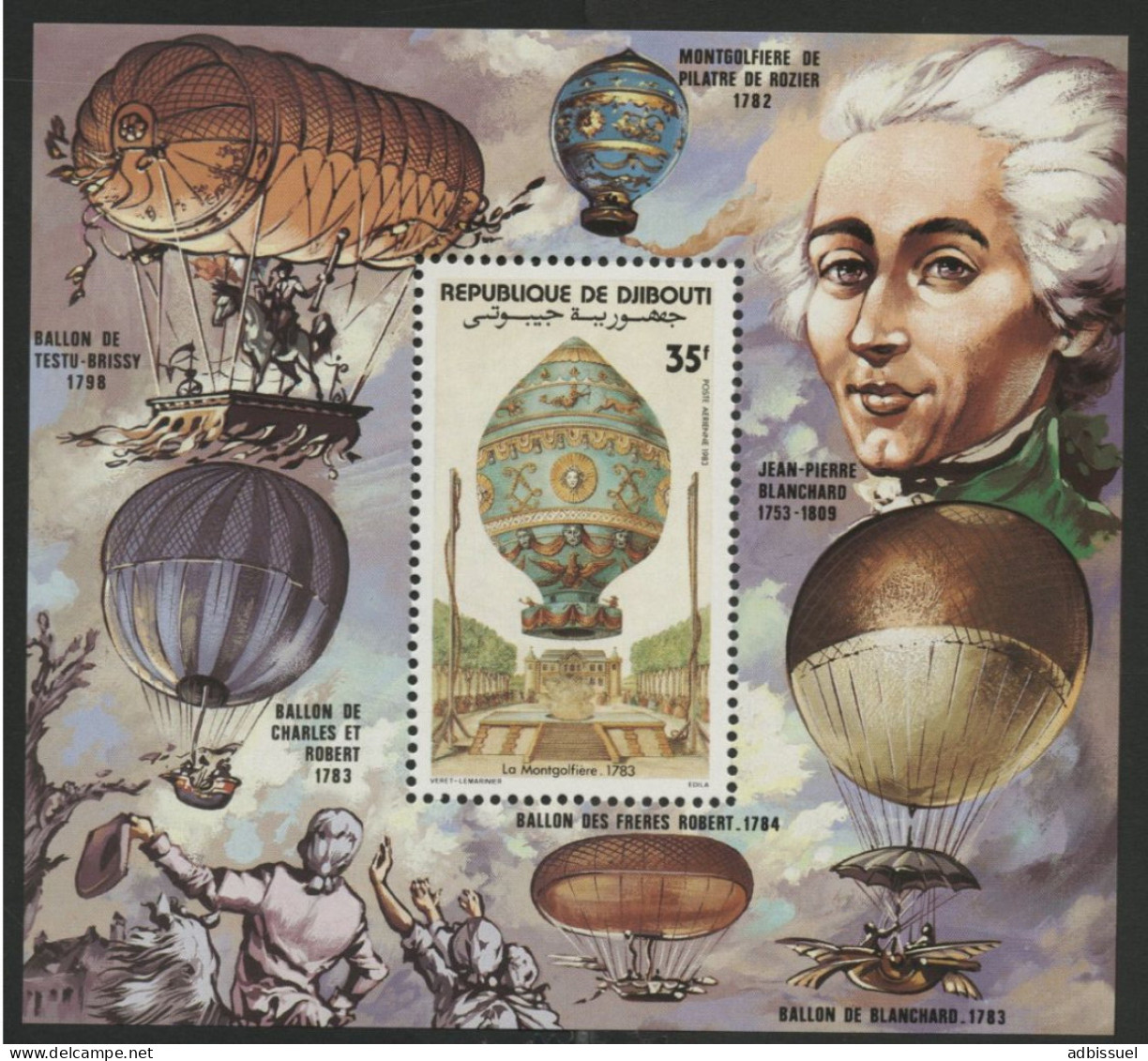 DJIBOUTI Bloc Spécial Poste Aérienne N° 178 MNH ** Montgolfières. TB/VG - Luchtballons