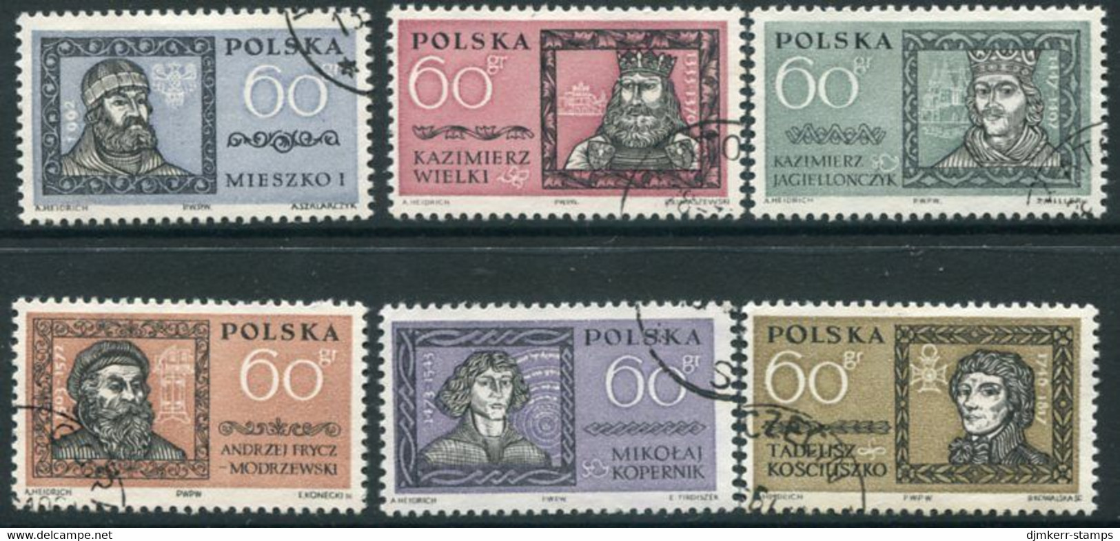 POLAND 1961 Personalities I  Used.  Michel 1232-37 - Oblitérés