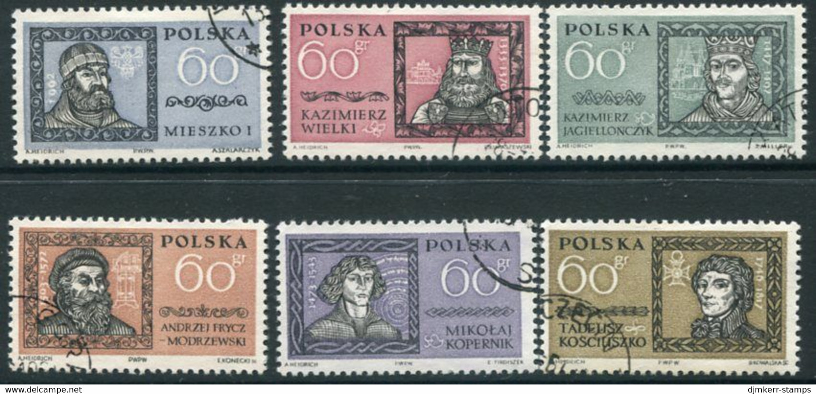 POLAND 1961 Personalities I  Used.  Michel 1232-37 - Gebruikt