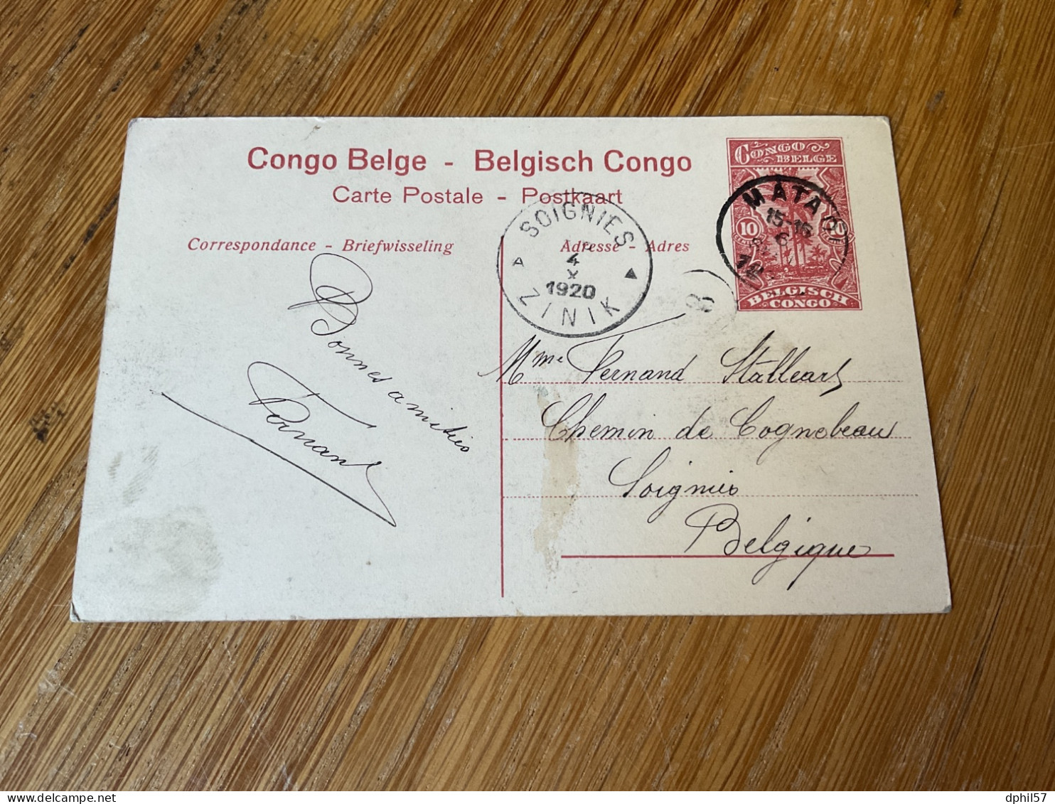 Congo Belge Carte Illustrée N°30 Type 43 Shinkakasa (1920) - Stamped Stationery