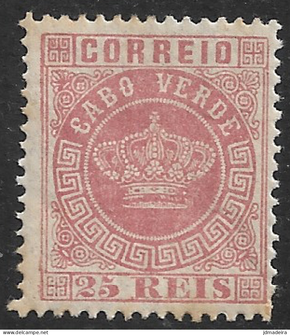 Cabo Verde – 1877 Crown Type 25 Réis Mint Stamp - Cape Verde