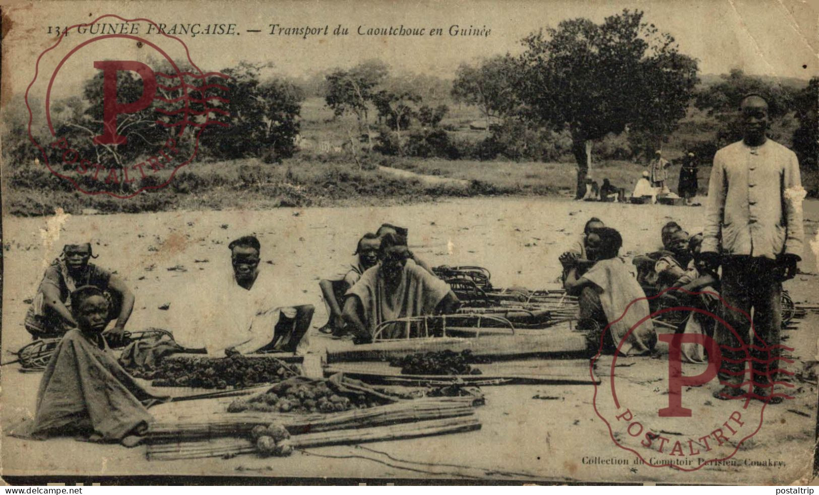 GUINEA FRANCESA. GUINEE FRANÇAISE. TRANSPORT DU CAOUTCHOUC EN GUINEE. - Guinée Française