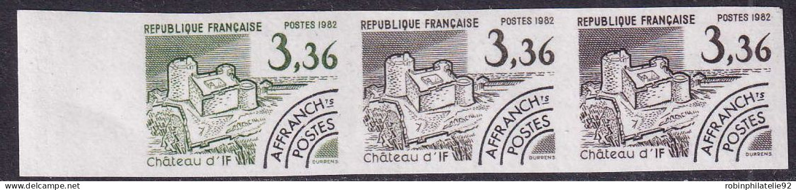 France Essais De Couleur Préoblitérés N°177 Château D'If Bande De 3 Bdf Qualité:** - Other & Unclassified