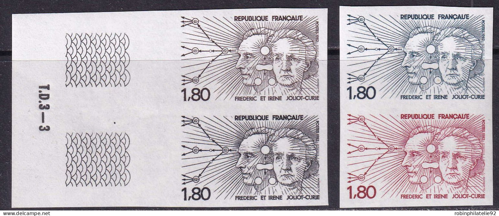 France Essais De Couleur N°2218 Frédéric Et Irène Joliot-Curie 4 Essais Qualité:** - Andere & Zonder Classificatie