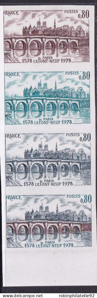 France Essais De Couleur N°1997 Paris Le Pont Neuf Bande De 4 Bdf Qualité:** - Altri & Non Classificati