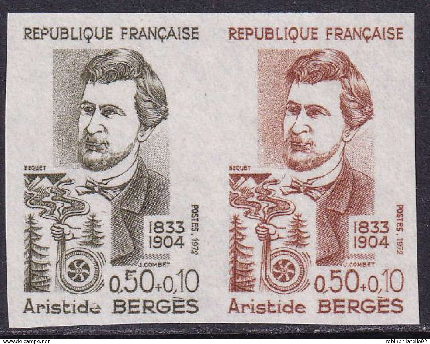 France Essais De Couleur N°1707 Aristide Bergès Paire Qualité:** - Sonstige & Ohne Zuordnung