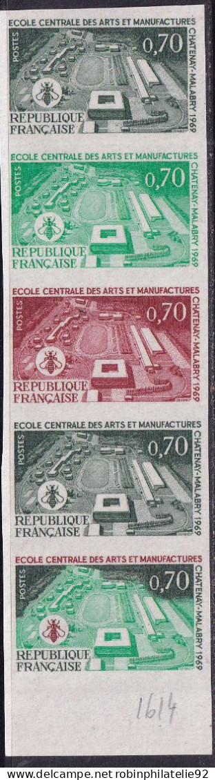 France Essais De Couleur N°1614 Ecole Centrale Des Arts Et Manufactures Bande De 5 Bdf Qualité:** - Other & Unclassified