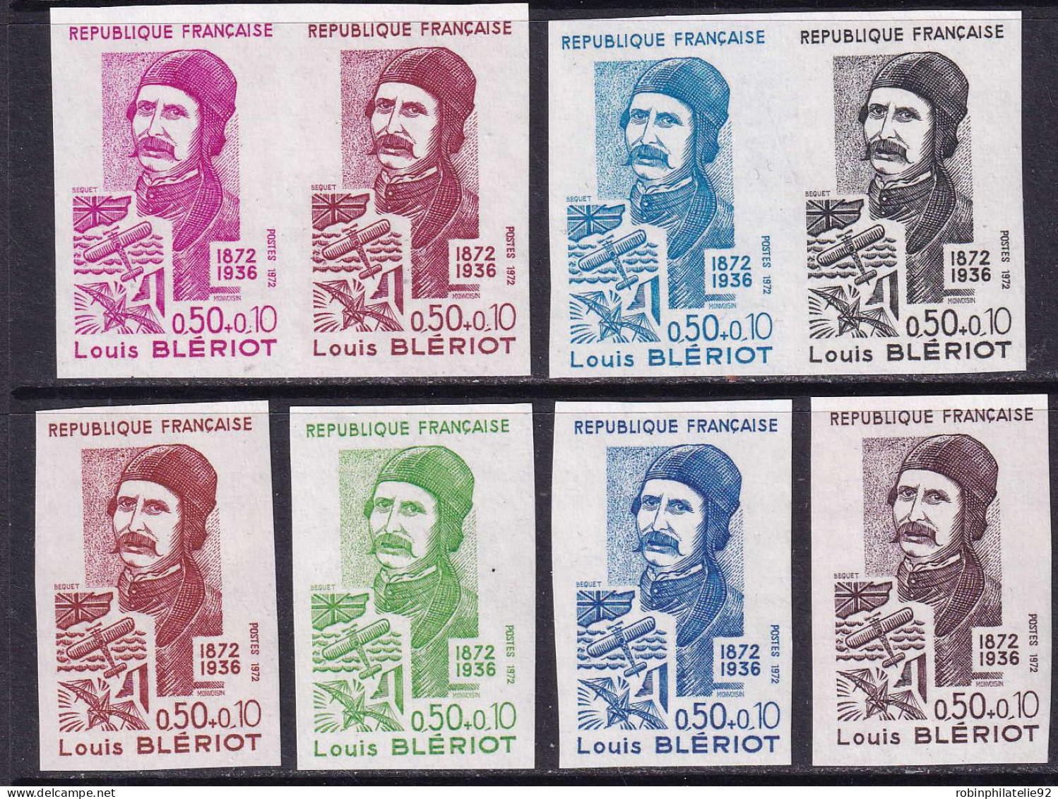 France Essais De Couleur N°1709 Louis Blériot 8 Essais Qualité:** - Autres & Non Classés