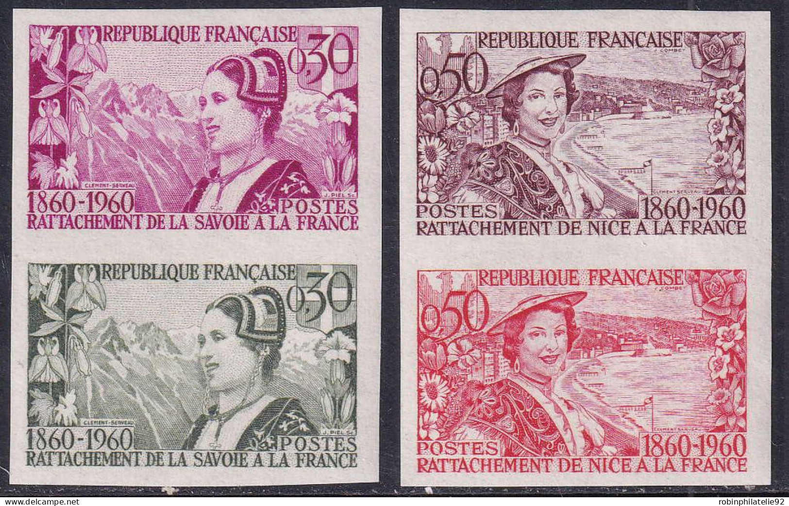 France Essais De Couleur N°1246/1247 Nice Et Savoie 2 Paires Qualité:** - Altri & Non Classificati