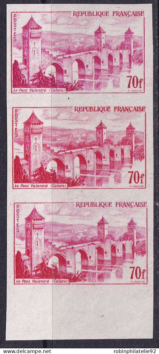 France Essais De Couleur N°1119 70F Le Pont Valentré à Cahors  Bande De 3 Essais Dont 1 Bicolore Qualité:** - Other & Unclassified
