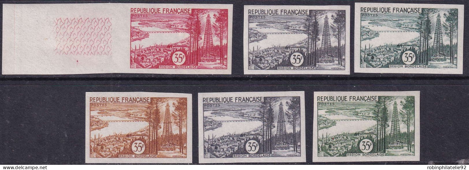 France Essais De Couleur N°1118 35f Bordeaux  6 Essais Qualité:** - Altri & Non Classificati