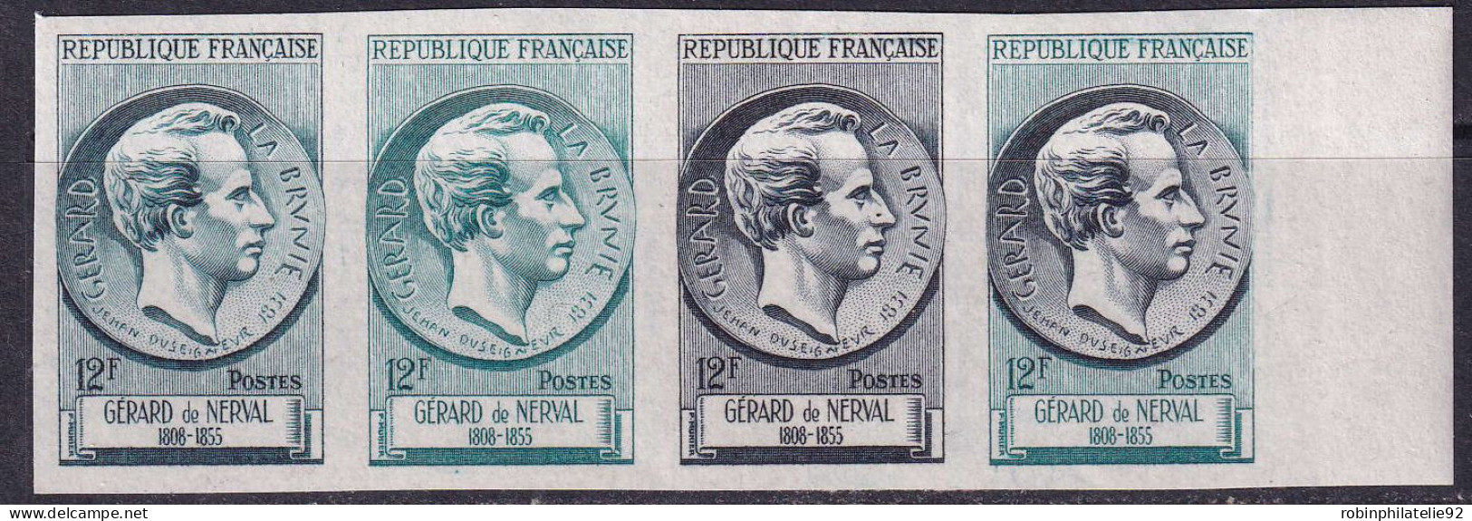 France Essais De Couleur N°1043 12f  Gérard De Nerval Bande De 4 Essais Qualité:** - Autres & Non Classés