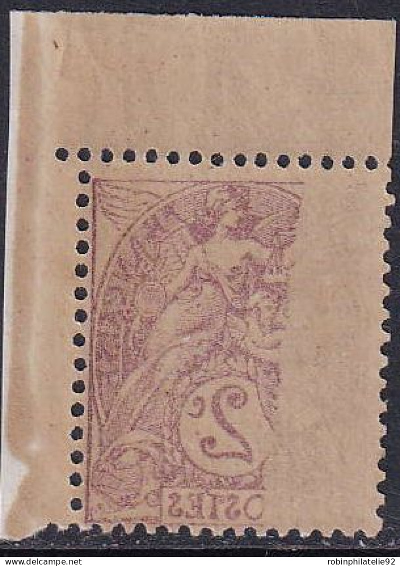 France Variétés  N°108g 2c Blanc  Impression Recto-verso Partiel Qualité:** - 1900-29 Blanc