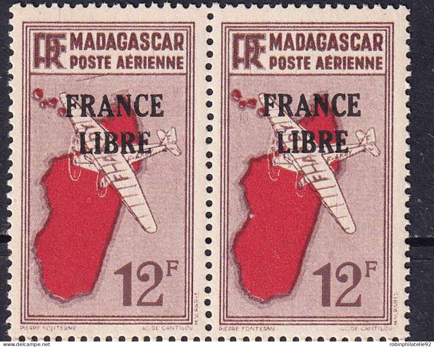 Madagascar Poste Aérienne N°49b Trait Sous Le S De POSTE Tenant à Normal Qualité:** - Andere & Zonder Classificatie