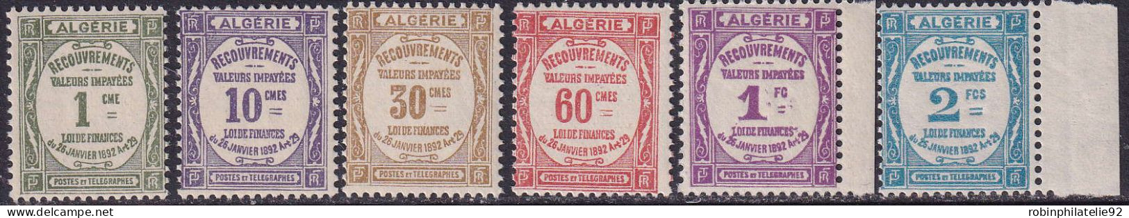 Algérie Taxes N°15/20 6 Valeurs Qualité:** - Altri & Non Classificati