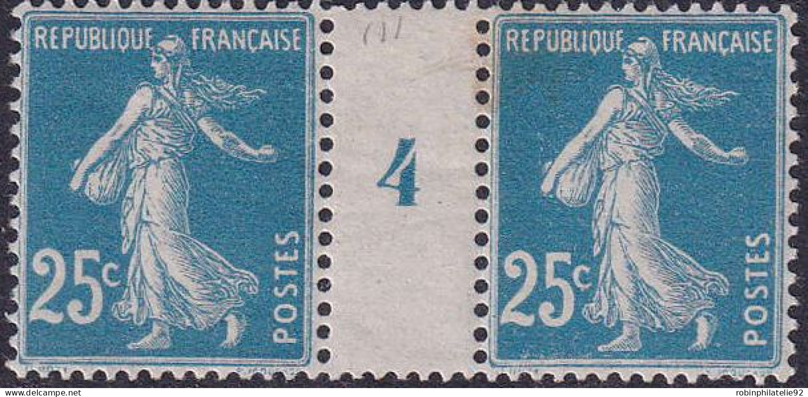 France Millésimes N°140 H 25c Semeuse Bleu Type IIIA Millésime 4 Qualité:* - Millésimes