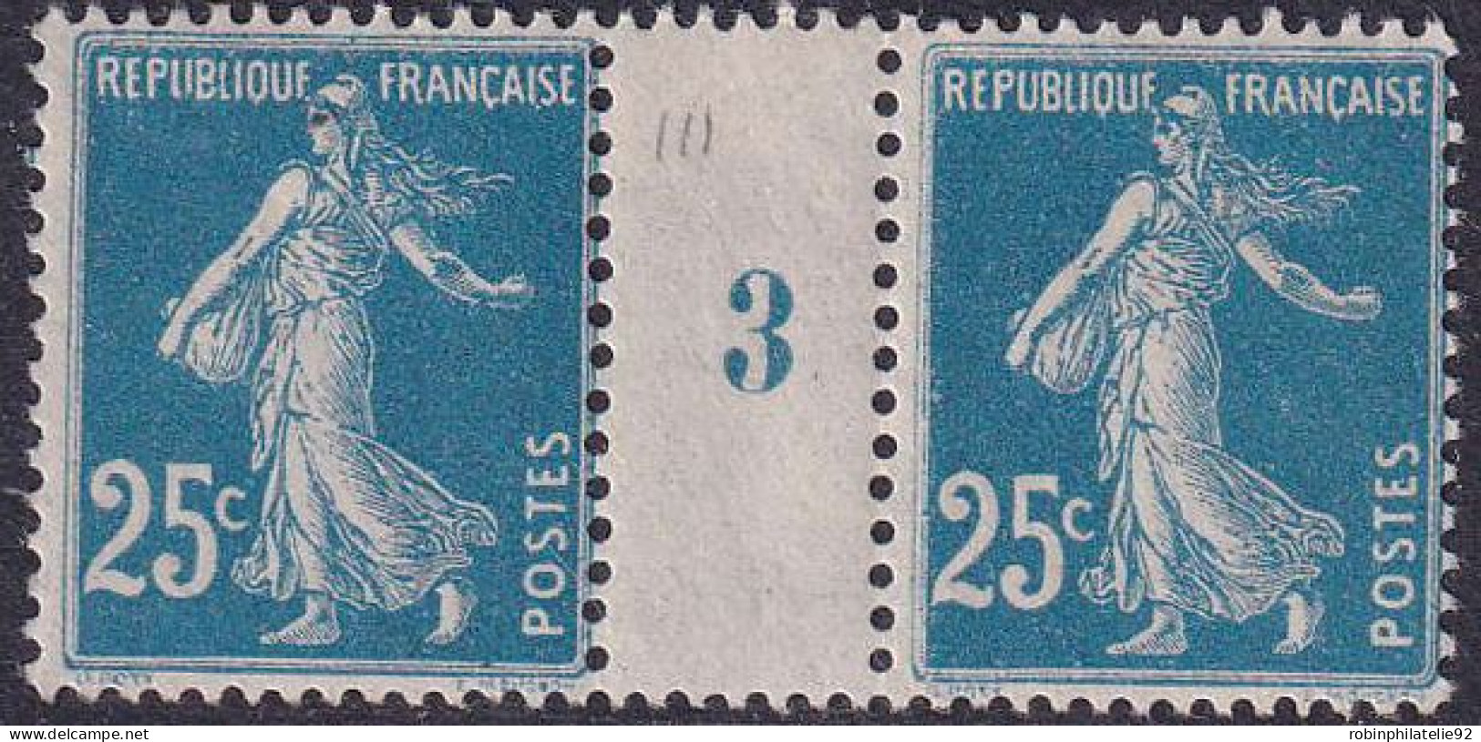 France Millésimes N°140 H 25c Semeuse Bleu Type IIIA Millésime 3 Qualité:* - Millésimes