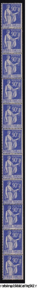 France Roulettes N°36 90c Paix Bande Verticale De 11 Timbres Qualité:** - Francobolli In Bobina