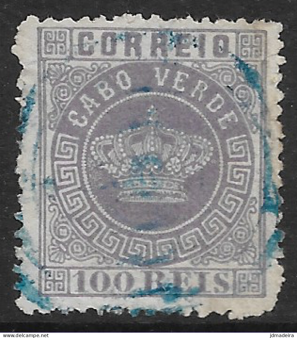 Cabo Verde – 1877 Crown Type 100 Réis Used Stamp - Kaapverdische Eilanden