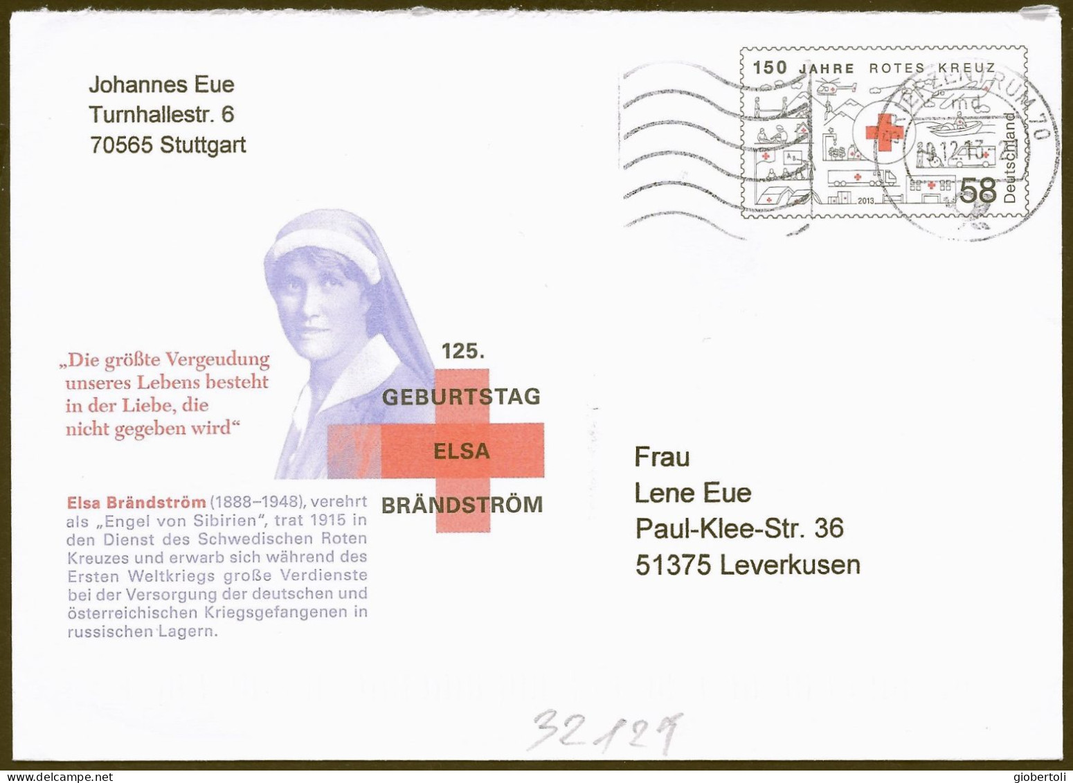 Germania/Germany/Allemagne: Intero, Stationery, Entier, 150° Croce Rossa, 150th Red Cross, 150e Croix-Rouge - Croce Rossa