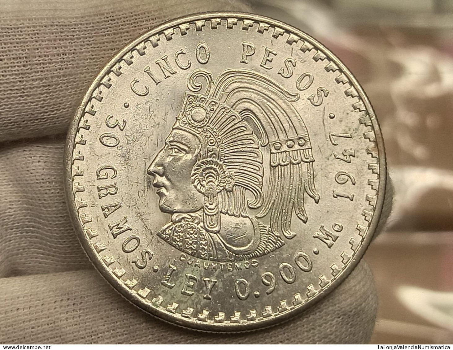 México 5 Pesos 1947 Km 465 Plata - Mexiko