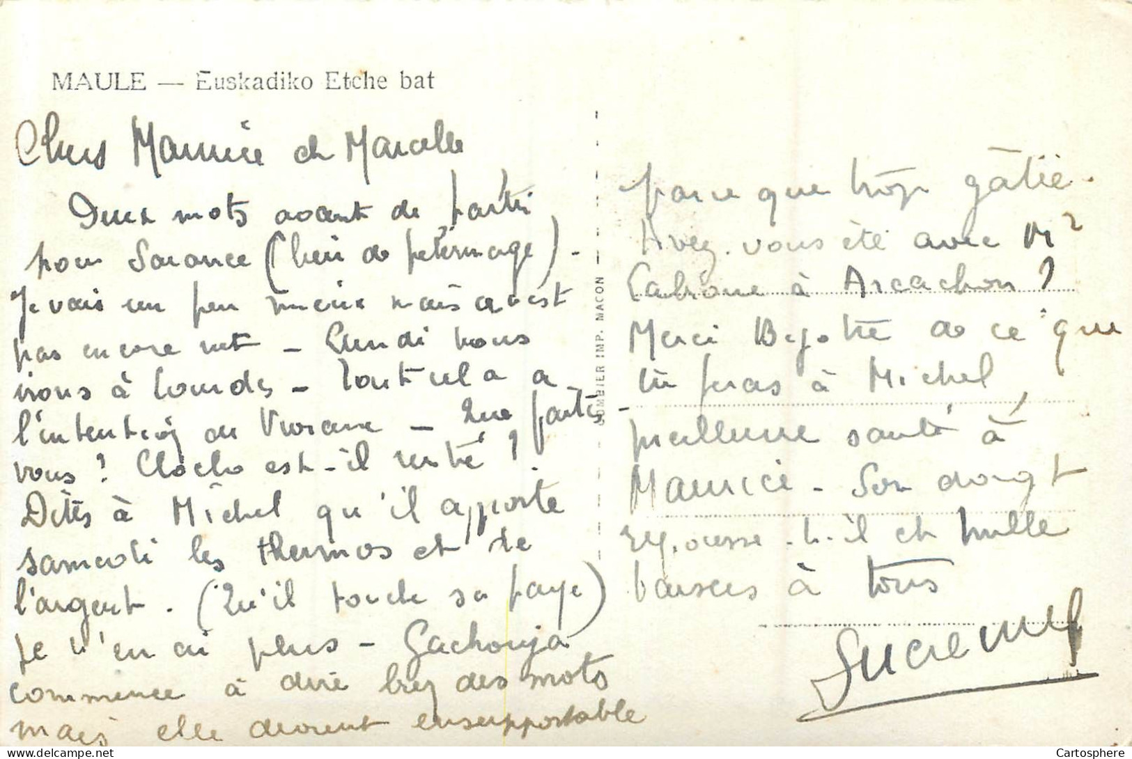 CPSM Pyrénées-Atlantiques > Mauleon Licharre MAULE - EUSKADIKO ETCHE BAT - Bords Dentelés - Rebique Un Peu - Mauleon Licharre