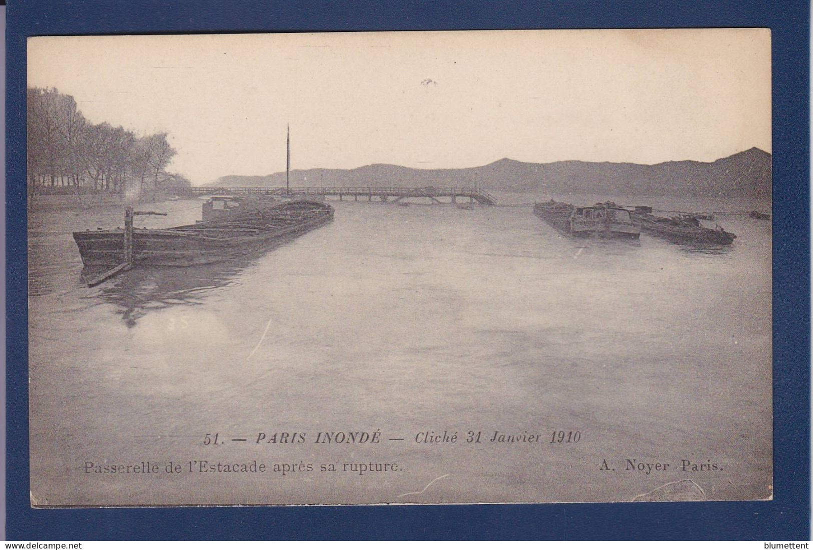 CPA 1 Euro [75] Paris > Inondations De 1910 Prix De Départ 1 Euro Non Circulée Péniche - Inondations De 1910