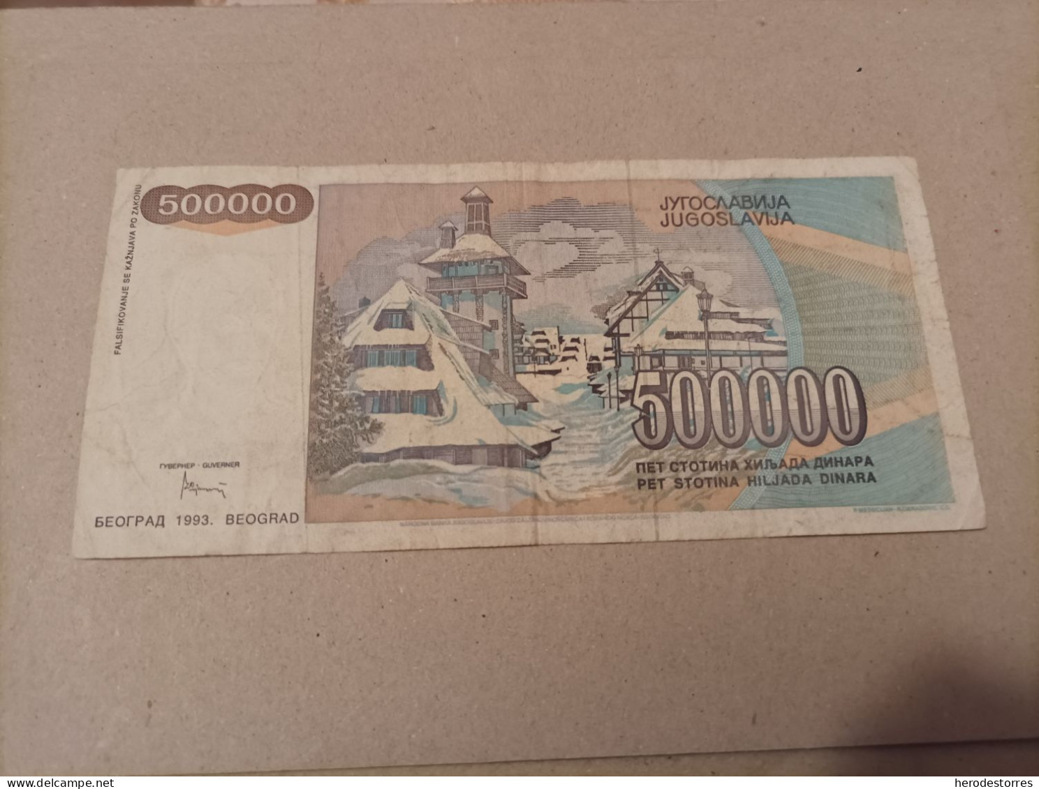 Billete Yugoslavia, 500000 Dinara, Año 1993 - Yugoslavia