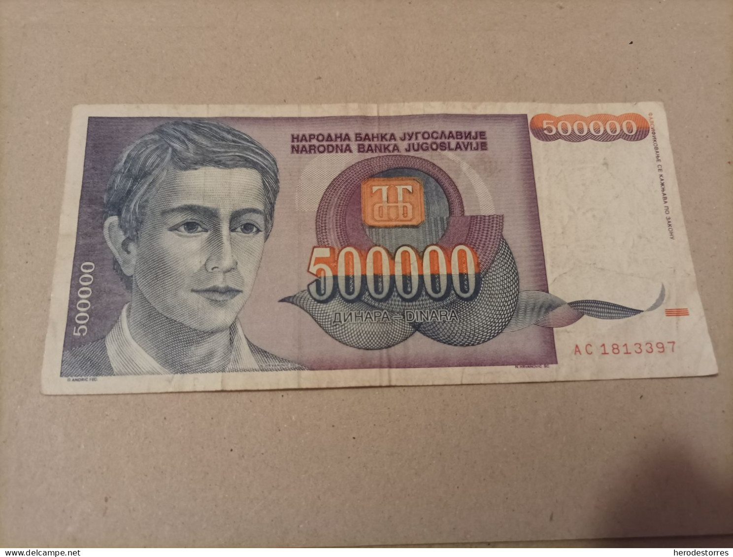 Billete Yugoslavia, 500000 Dinara, Año 1993 - Yugoslavia