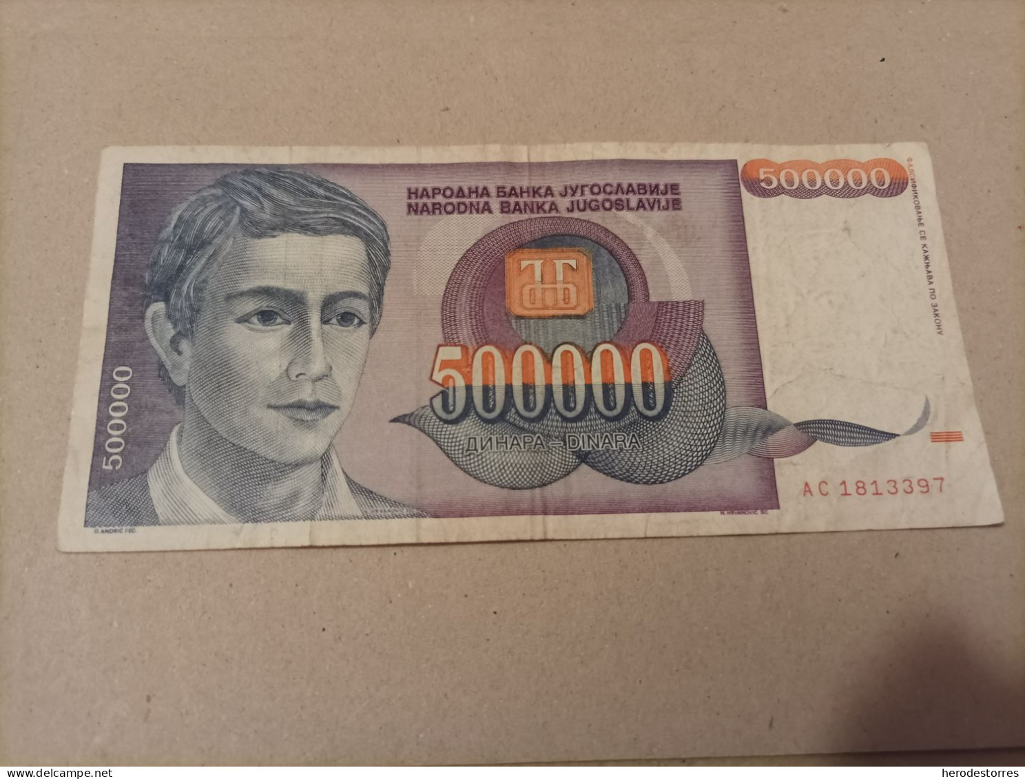 Billete Yugoslavia, 500000 Dinara, Año 1993 - Yougoslavie