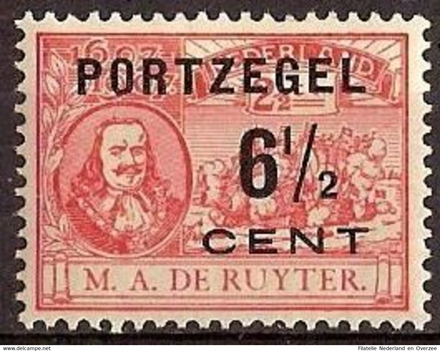 Nederland 1907 Port 36 Ongebruikt/MH Michiel De Ruyter Met Overdruk, Taxe, Tax - Strafportzegels