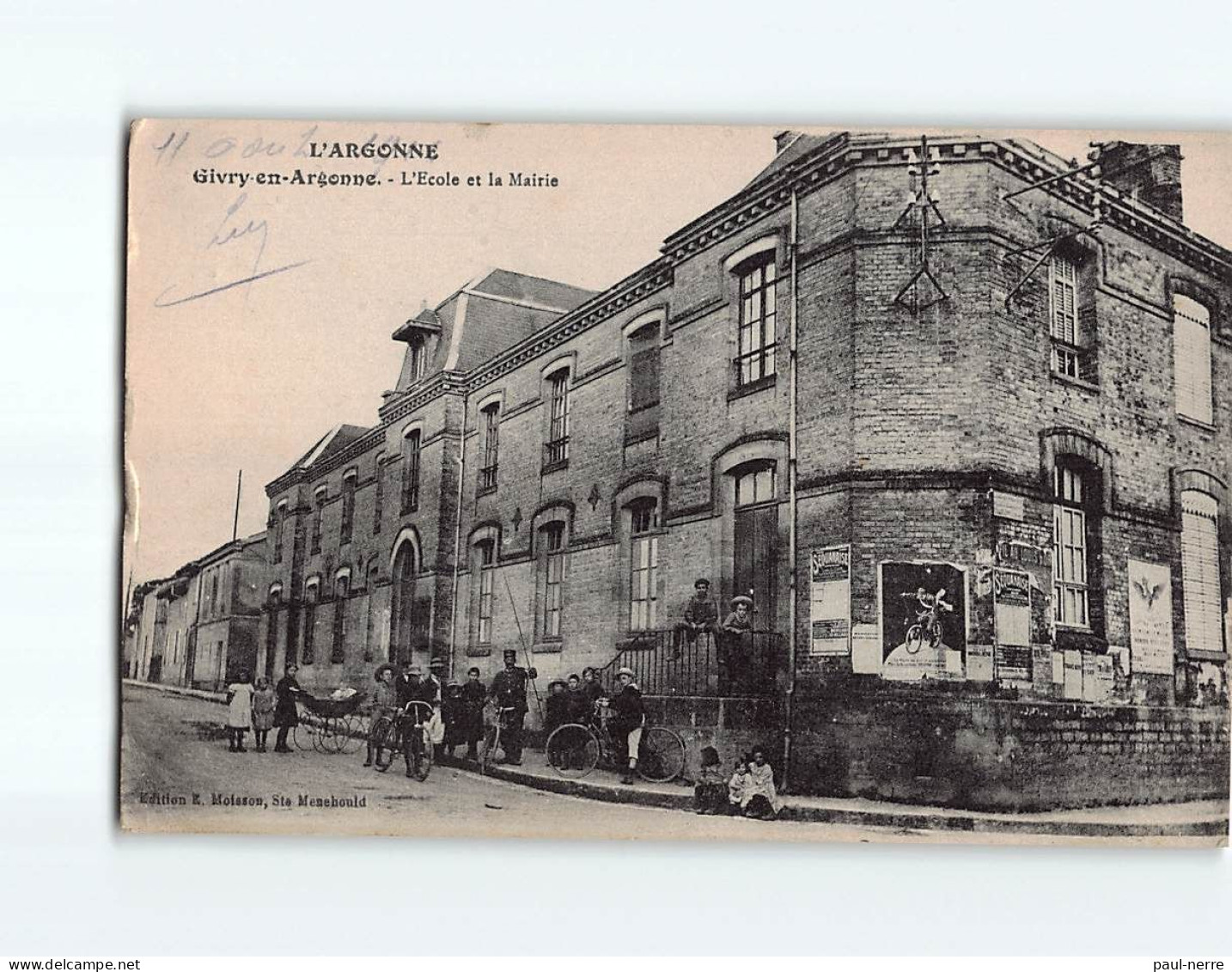 GIVRY EN ARGONNE : L'Ecole Et La Mairie - état - Givry En Argonne