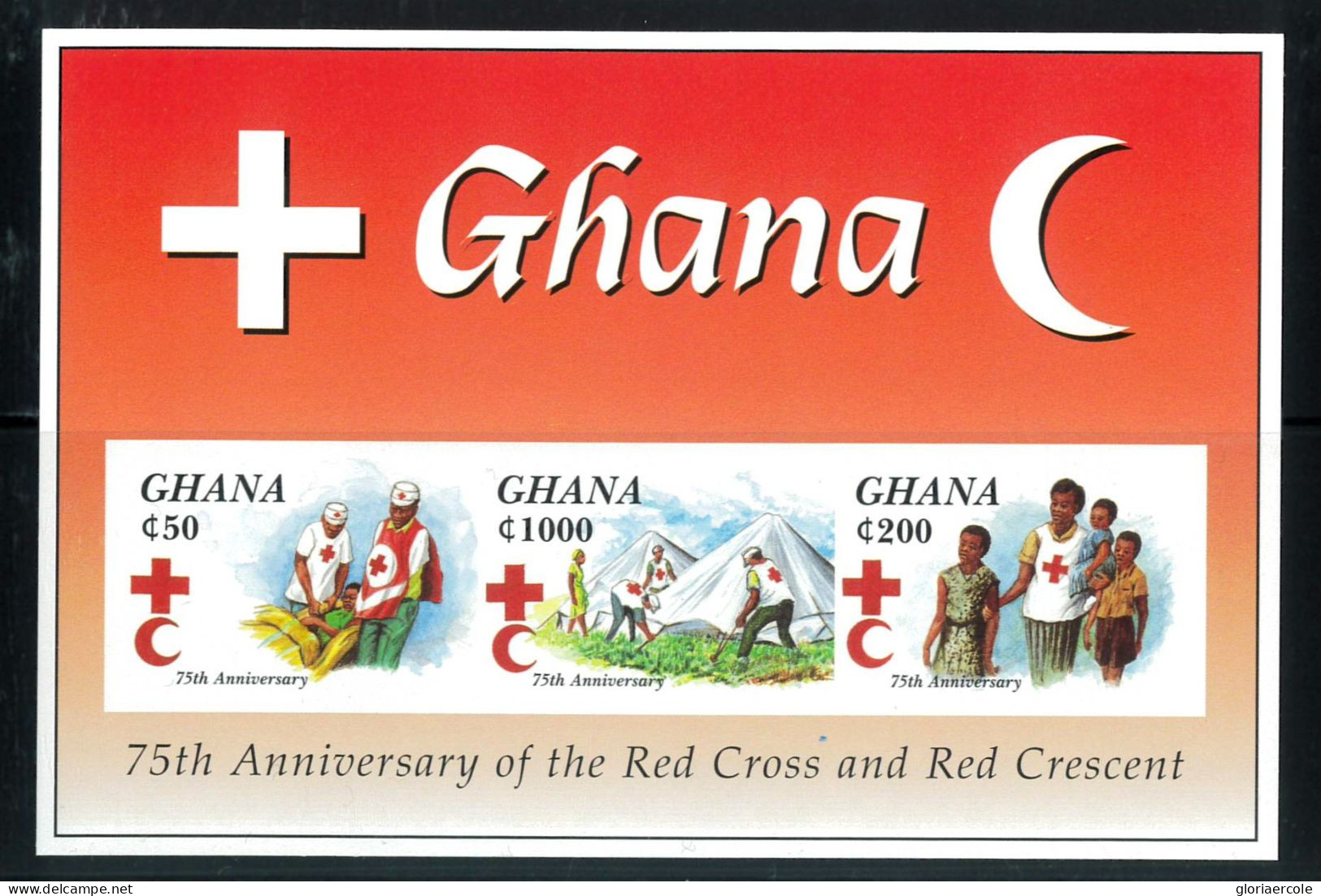 P2714 B - GHANA MICHEL 2108/10 AND BL 266 MNH IMPERF. - Croce Rossa
