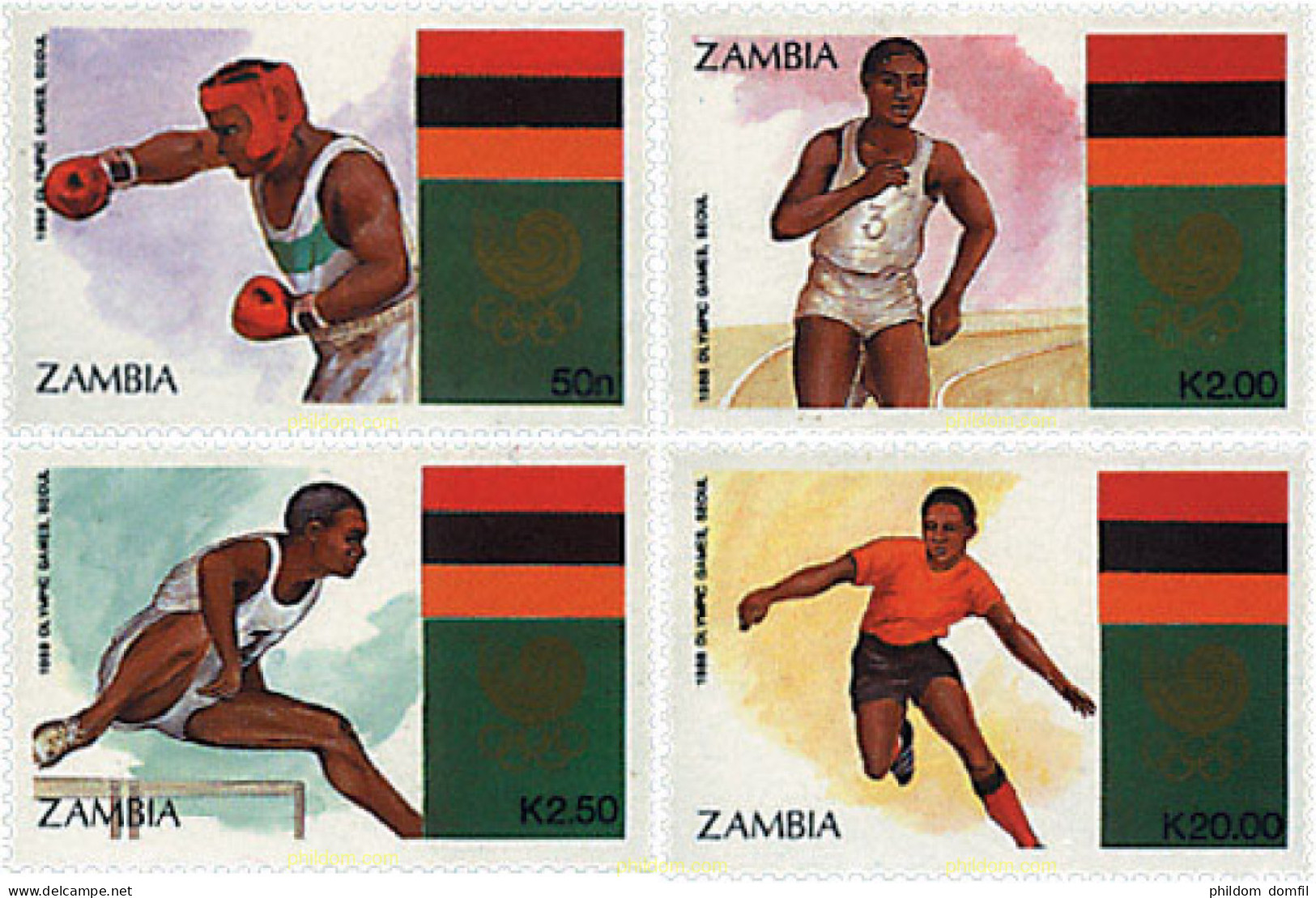 726995 HINGED ZAMBIA 1988 24 JUEGOS OLIMPICOS VERANO SEUL 1988 - Zambia (1965-...)