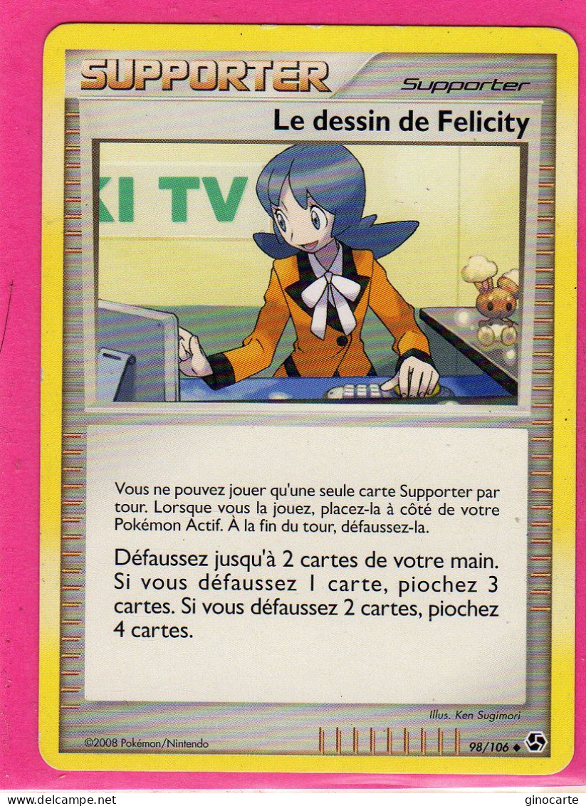 Carte Pokemon 2008 Diamant Et Perle Duel Au Sommet 98/106 Le Dessin De Felicity Bon Etat - Diamant & Perle