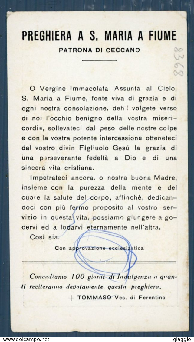 °°° Santino N. 8368 - S. Maria A Fiume - Ceccano °°° - Religión & Esoterismo