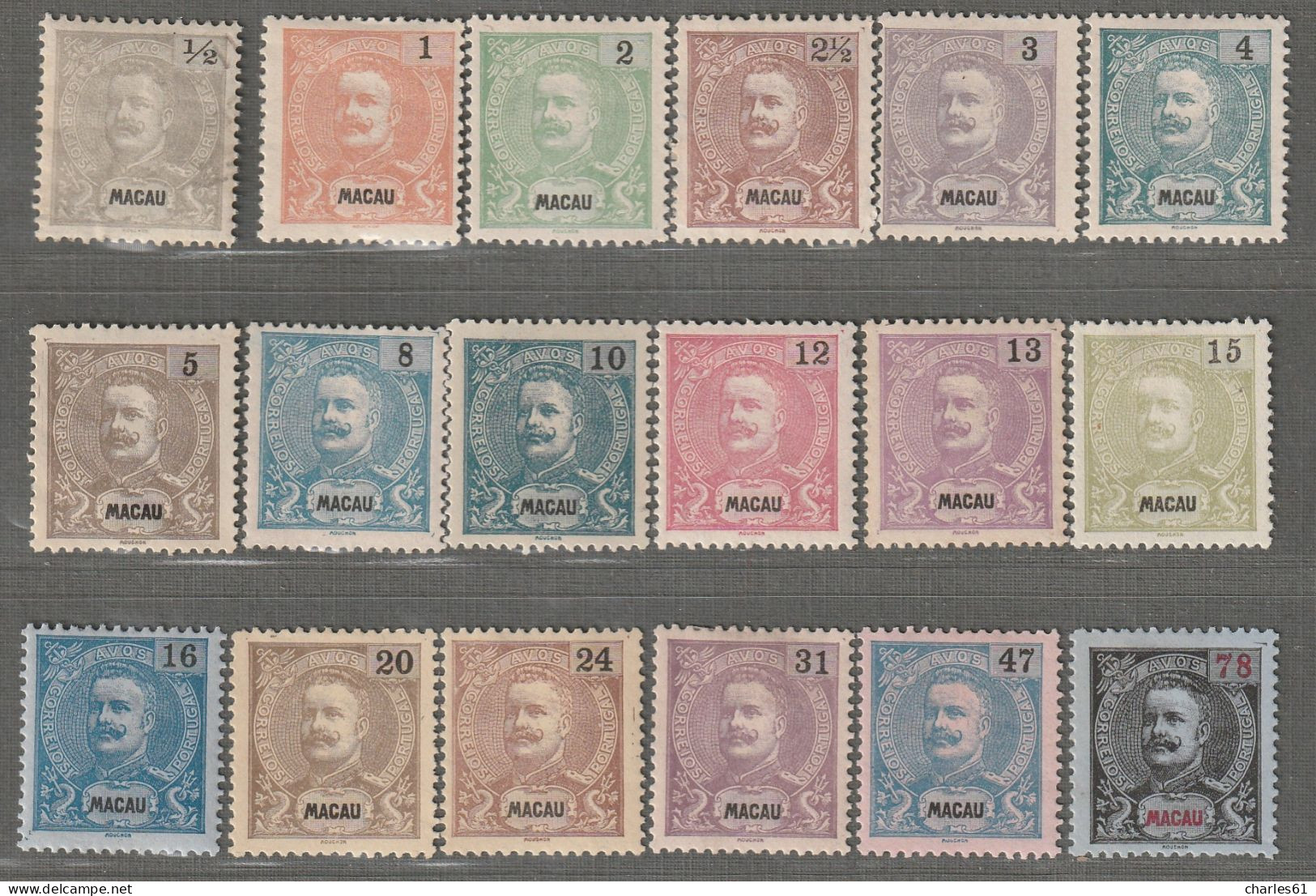 MACAO - N°78/95 */nsg/obl (1898-1900) - Neufs