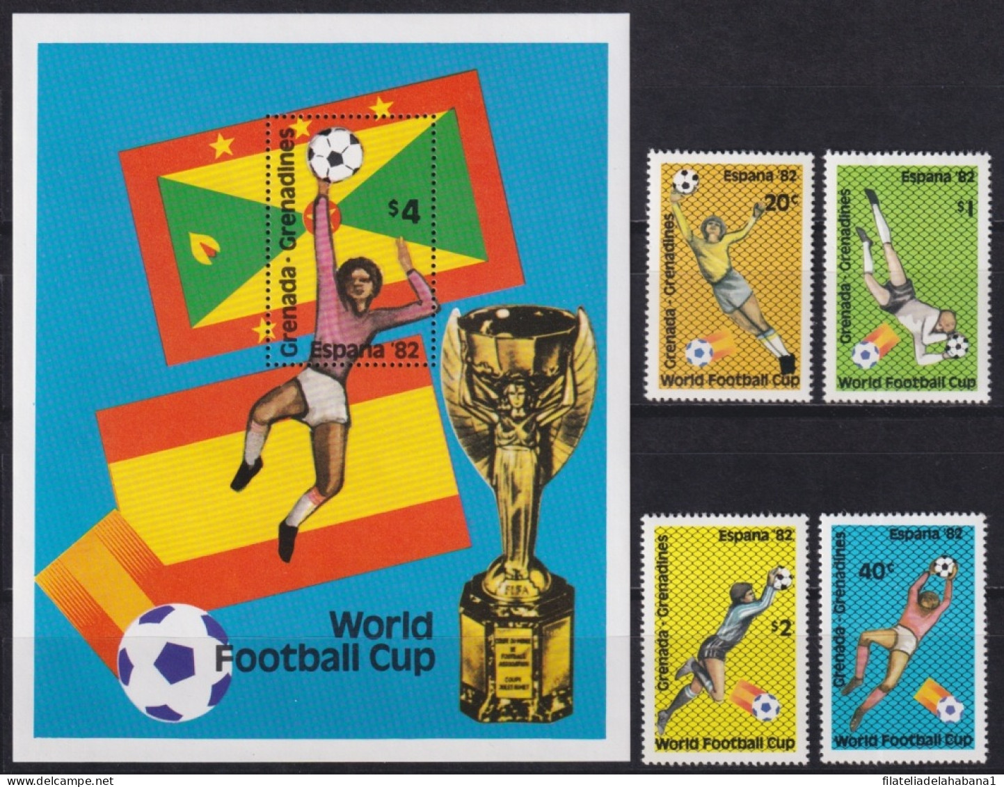 F-EX48963 GRENADA & GRENADINES MNH 1982 SPAIN SOCCER FUTBOL CHAMPIONSHIP.  - 1982 – Spain