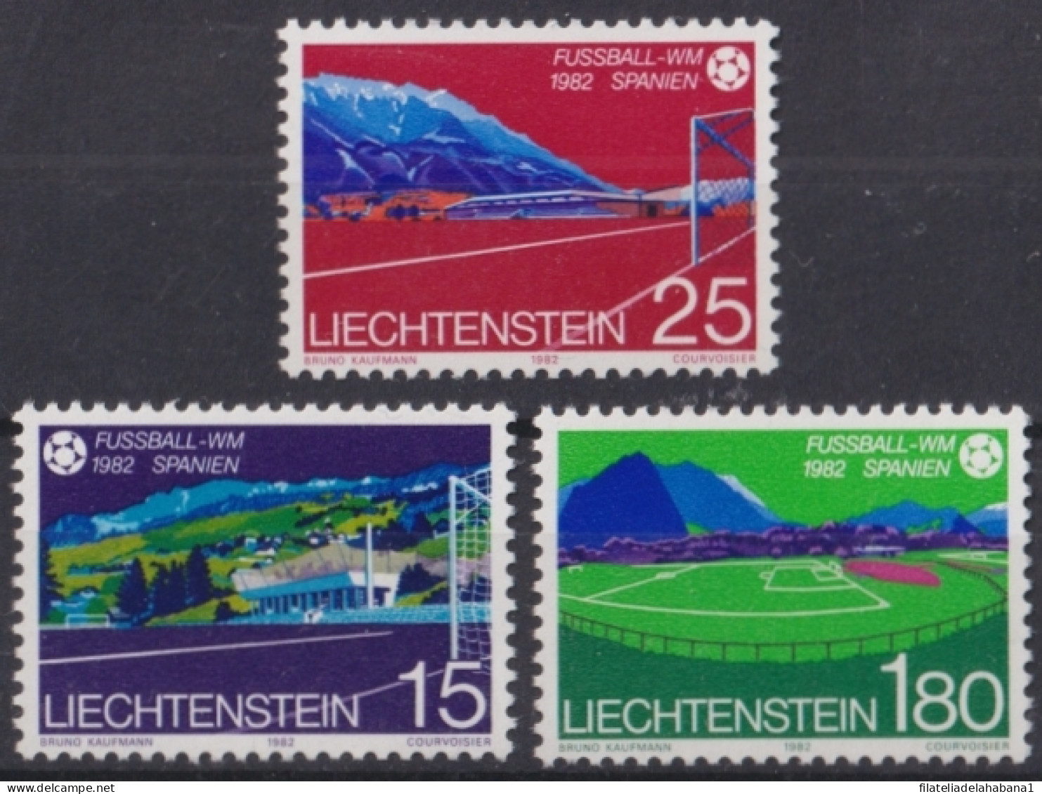 F-EX49075 LIECHTENSTEIN MNH 1982 WORLD CHAMPIONSHIP SOCCER FOOTBALL SET.  - 1982 – Spain