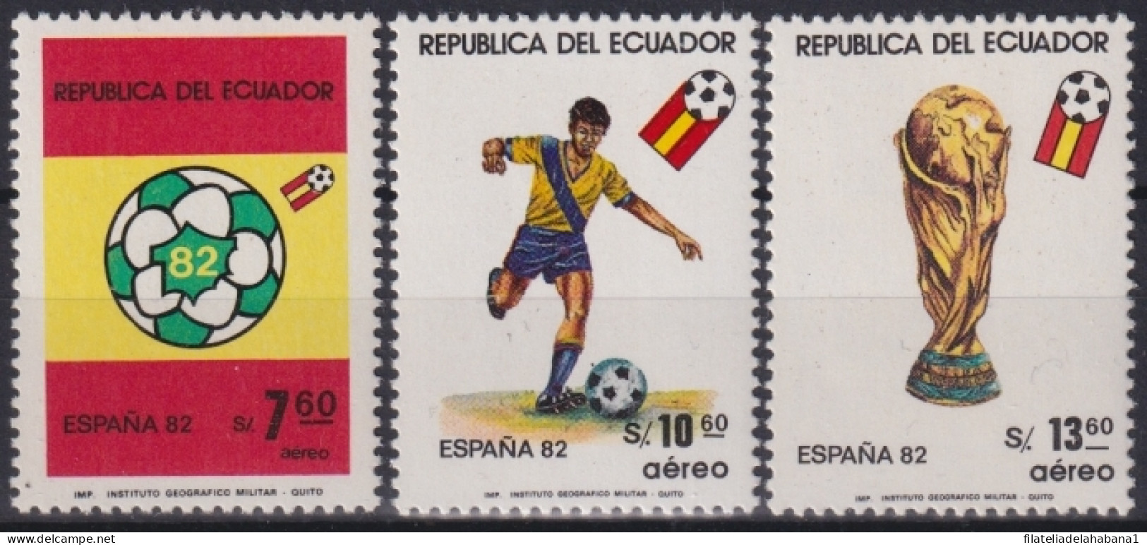 F-EX49081 ECUADOR MNH 1982 SPAIN SOCCER FUTBOL CHAMPIONSHIP.  - 1982 – Spain