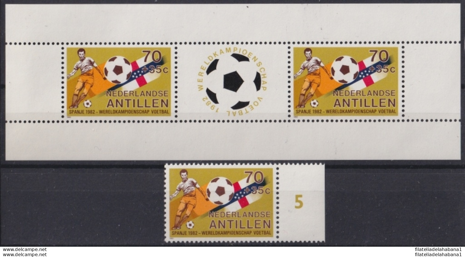 F-EX49087 NEDERLAND ANTILLES MNH 1982 SPAIN SOCCER FUTBOL CHAMPIONSHIP.  - 1982 – Spain