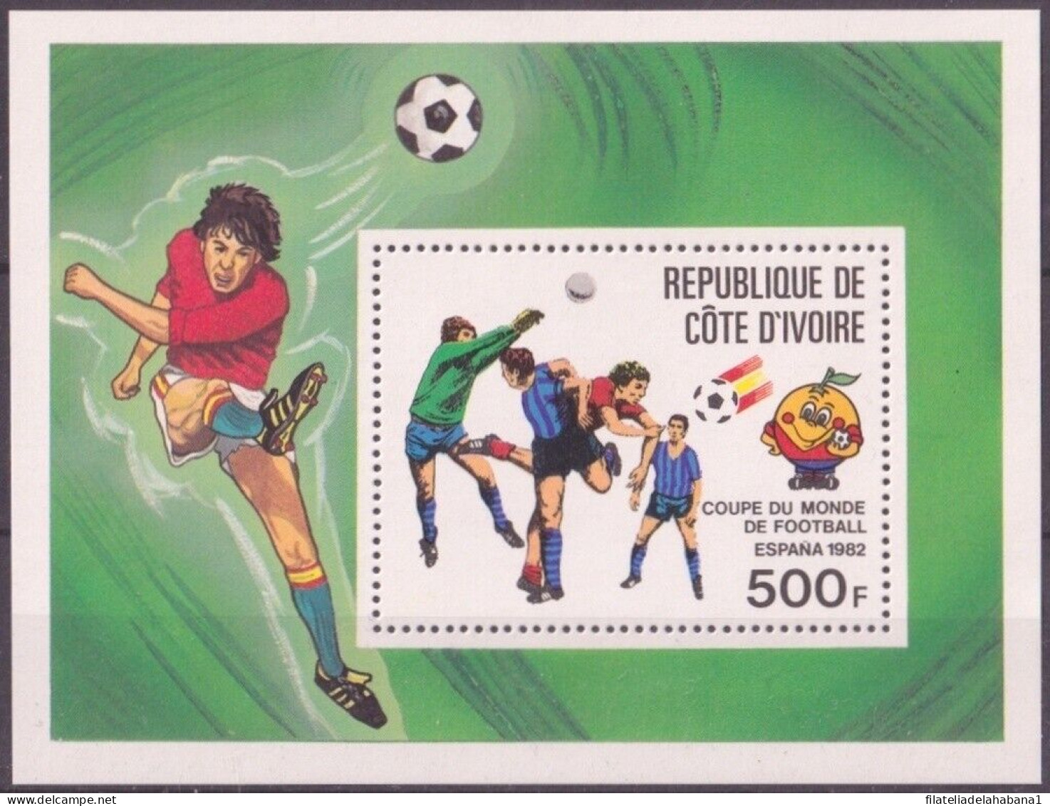 F-EX49097 IVORY COAST COTE D'IVORE MNH 1982 SOCCER WORLD CUP SPAIN.  - 1982 – Spain