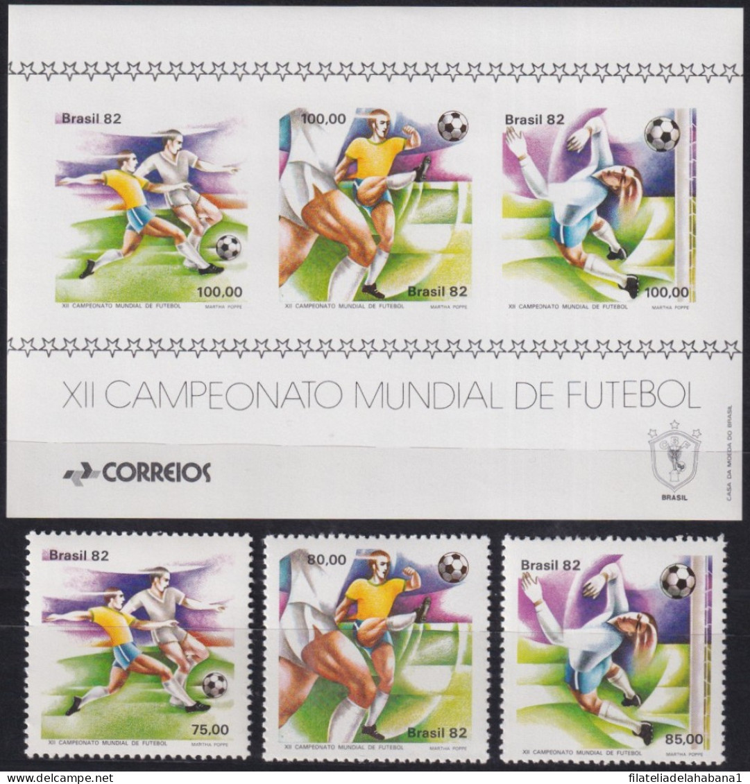 F-EX49099 BRAZIL BRASIL MNH 1982 SPAIN SOCCER FOOTBALL WORLD CHAMPIONSHIP.  - 1982 – Spain